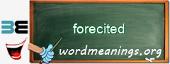 WordMeaning blackboard for forecited
